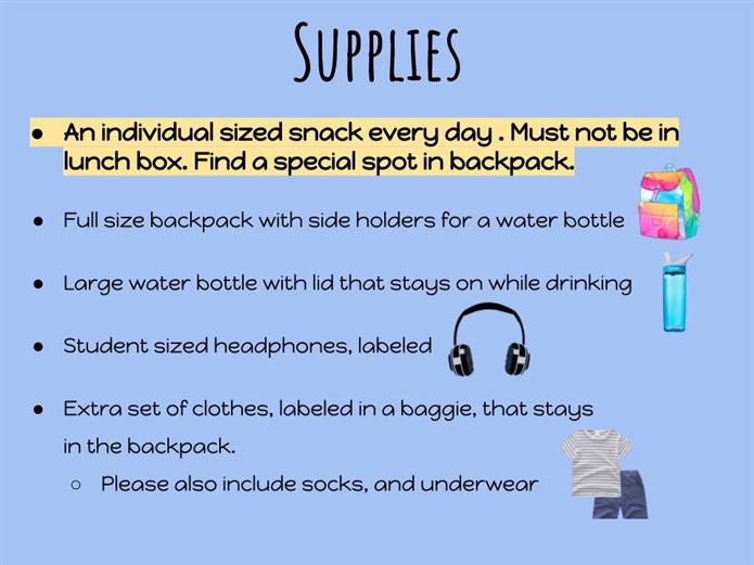 23-24 School Supplies List for Basha Kinder